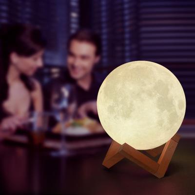 China Dimmable 3D Moon Night Light Nordic Colorful Modern Touch Control Lunar Touch Faucet Nordic Modern Table Lamps for sale