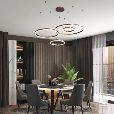 China Designer Modern Circle Kitchen Light Linear Chandlier Lightings For Dining Room Pendant for sale