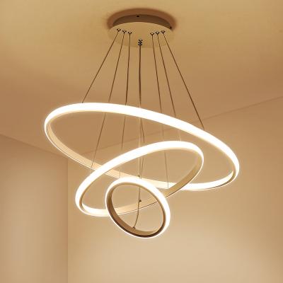 China Modern Simple Interior Gold 60cm Loop Ring Aluminum Modern Chandeliers for sale