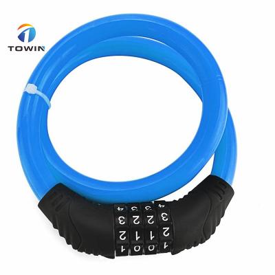 China Durable high security bicycle cable lock with combination lock, anti-theft design, suitable for most bicycles for sale