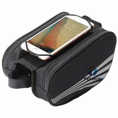 China Durable Bicycle Cell Phone Front Chassis Bag, Waterproof Bicycle Handlebar Bag Belt, Touch Screen Mobile Phone Cover Device for sale