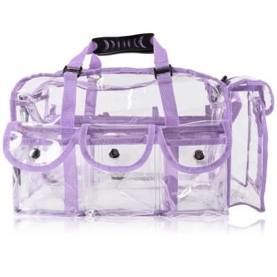 China Competitive Price Clear Makeup Organizer PVC Toiletry Bag With Adjustable Strap Clear Cosmetic Bag With Zipper for sale