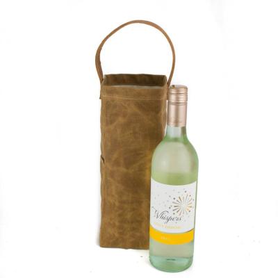 China Waterproof Promotional Wine Bag Reusable Christmas Beer Bottle Holder Cover Bags Waxed Canvas Tote Wine Bag for sale