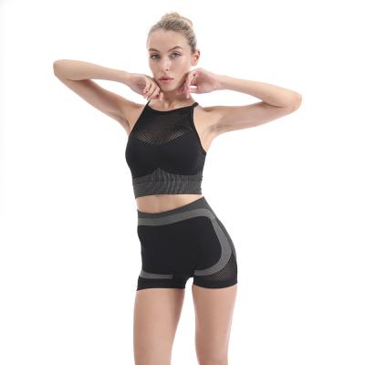 China Sports Suit Women Fitness Clothing Wholesale QUICK DRY Sports Wear Machine Wash Is Available Deep U Yoga Set Spandex/Nylon High Waisted for sale