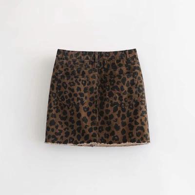 China Wholesale Ripped Leopard Print Skirt Women A Line Anti-Static for sale