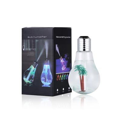 China Color Changing Colorful Home 400ml Mini Air Led Light USB Light Portable LED Bulb Humidifier for sale