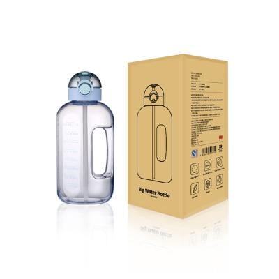 China Viable Portable 2L BPA Ton Ton Cup Plastic Big Sports Free Drinking Water Bottle With Straw for sale