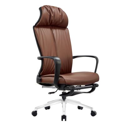 China Premium Ergonomic Aj Extendable Nappa Leather Executive Manager Office Chair Boss Swivel Chair Ergonomic Office Chair With Large Headrest for sale