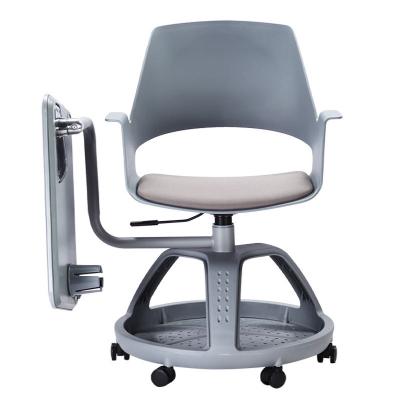 China AJ Extendable Flight Armchairs Folding Interactive Training Meeting Chair With Table Notepad for sale