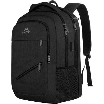 China With USB 15 16 18 17 inch large black slim anti theft waterproof travel laptop backpack for men women with usb charging port for sale