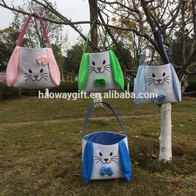 China 2021 Wholesale Monogram Bunny Bucket Personalized Plush Easter Basket for sale