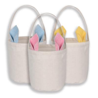 China Hot Selling Canvas Sublimation Easter Basket Monogram Vinyl Submarine Easter Wrapping For Kids Candy Bucket for sale