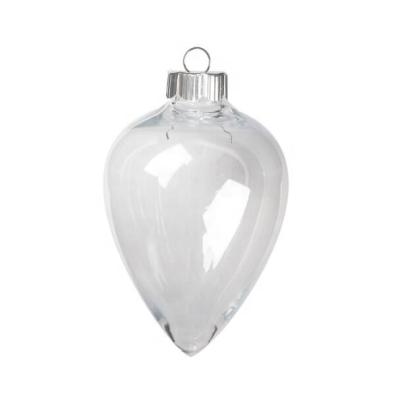 China Christmas Decoration Teardrop Monogram Fillable Christmas Ball Ornament Clear Acrylic Ball Home Decorative Decoration for sale