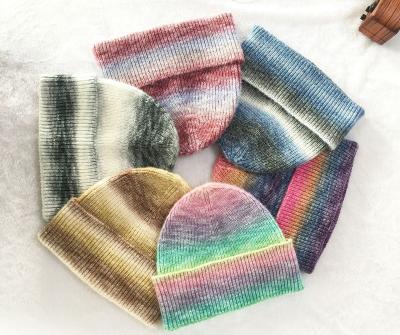 China breathable & Beanie Hat Monogram Personalize Fashion Tie Dye Waterproof Winter Stylish Warm Knitted Beanie Cap for sale