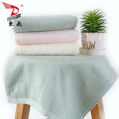 China Good Design Customize 100/%natural Bamboo Antibacterial Fabric Pink 420g 70*140cm White Bath Towel for sale