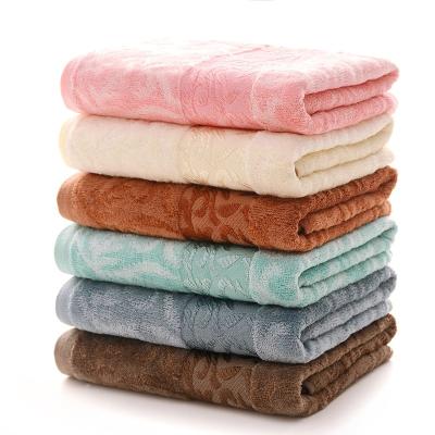 China Soft and luxury high quality jacquard towel in light color of bamboo and jacquard cotton velvet for sale