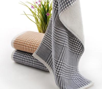 China Plain 100% Cotton Jacquard Gauze and Zero Twist Yarn Plaid Soft Dyed Towel Sets for sale