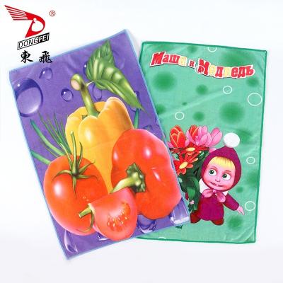 China QUICK DRY Home Use Thermal Transfer Printing Microfiber Good Water Absorption Kitchen Towel for sale