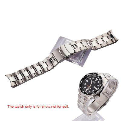 China 22mm Stainless Steel Silver Steel Solid Curved 316L End Links Watch Band Strap For Seiko SKX 007/009 for sale