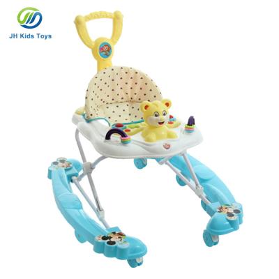 China Universal mute music wheel baby walker with push bar and canopy for 6-18 months cheap price /high quality baby walker for sale