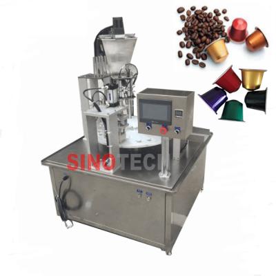 China food coffee capsules filling packing machine use for nespresso k-cup plastic capsules/aluminum cup for sale