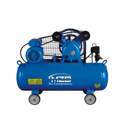 China Lubricated Motor Two Cylinder 1.5HP Belt Driven Air Compressor Supplier Single Phase for sale