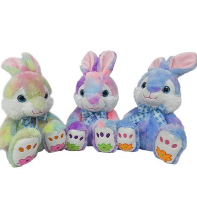 China Cute Gift for Easter Holiday Easter Holiday Plush Toy Bunny Rabbit Stuffed Toy Rainbow Rabbit with Ribbon for sale