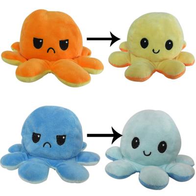 China Flip Stuffed Plush Toys Octopus Two Sides Plush Colorful Animal Purple Octopus Stuffed Toy for sale