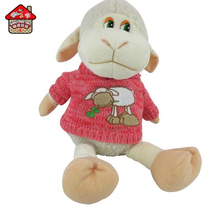 China Custom Toys Gift Poland Sheep Plush Candy Bag Stuffed Sheep Doll Plush Toy With Knitted Coat for sale