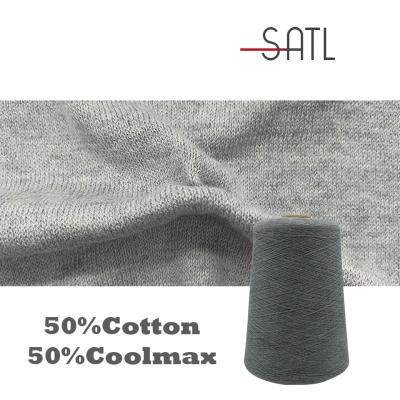 China Anti-Bacteria 2/30s 50% Recycle Cotton 50% Coolmax Comfortable And Soft Quick Dry Knitted Yarn And For Knitting for sale