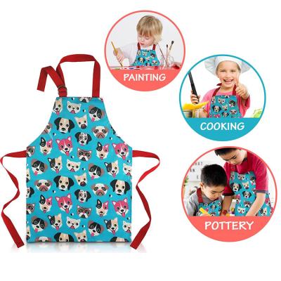 China Drinks / Food School Supplies Durable Dirt-resistant Cotton Cute Short Aprons For Kids for sale