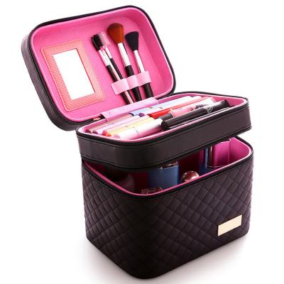 China Custom Logo Women's Cosmetic Storage Bag Custom Pink Travel Cosmetic Bag for sale