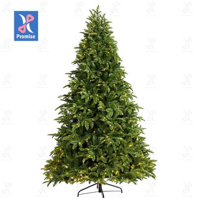 China Promise Durable Artificial Outdoor Christmas Tree Customized Design Party House Lit PVC Pre Decorated Christmas Tree for sale