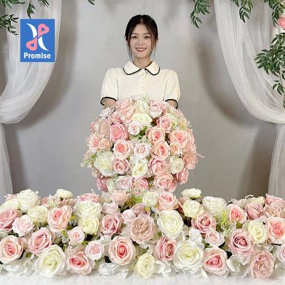 China Wholesale Touch Natural Promise Flower Ball Arrangements Artificial Flower Silk Balls For Wedding Table Centerpieces Decoration for sale