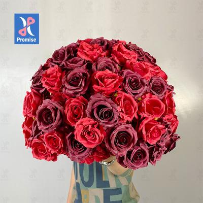 China Contact Natural Promise Manufacturer Custom Hanging Table Centerpiece Decoration Professional Rose Artificial Flower Ball Wedding Centerpiece for sale