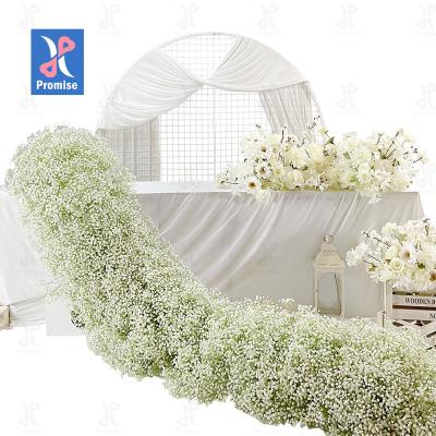 China Hot Selling Promise Wedding Natural Touch Gypsophila Flower Table Runner Colorful Flower for sale