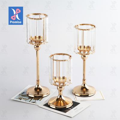 China Eco-friendly promise European-style creative crystal wedding decorations, home soft decorations wedding candlesticks, three-piece wholesale for sale