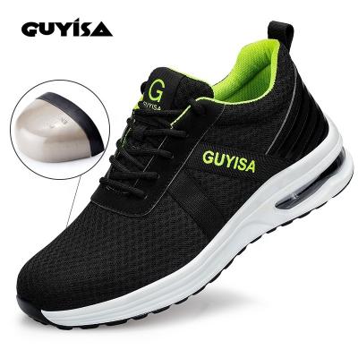 China GUYISA Steel Toe Improved Black Breathable Lightweight Work Shoes With Steel Toe Protection For Both Men Work Safety Shoes for sale