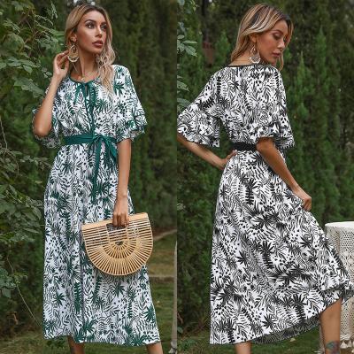 China Shein Anti-Static Vestidos Bulk Clothes Fashion Lady Chiffon Ruffle Maxi Dress Summer Custom Casual Dresses Vestidos Women Elegant for sale