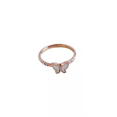 China FASHIONABLE High Quality Ring Jewelry Butterfly Shell Crystal Gold Rings Women Jewelry for sale