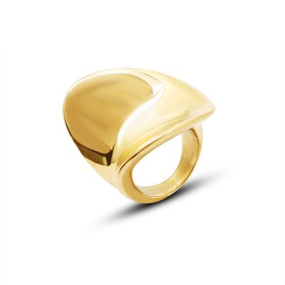 China Fashionable Stainless Steel Jewelry Exaggerated Ring Female Fashion Index Finger Contoured Heavy Surface Handmade Ring for sale