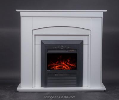 China White Wood Electric Decoration MDF Fireplace Heater Mantel for sale