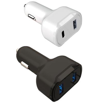 China Universal Car Charging PD20W QC3.0 18W 1 USB 1 Type C Car Charger Adapter Charger for sale