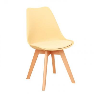 China Adjustable (other) Living room Chairs with Pu Cushion sillas de comedor Plastic Cafe Home Furniture Chair Nordic Wooden Tulip Dining Chair for sale