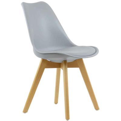 China Adjustable (other) Factory Directly Modern Home Furniture Design Plastic Wood Tulip Wooden Legs Wholesale Cheap Dining Room Chairs for sale