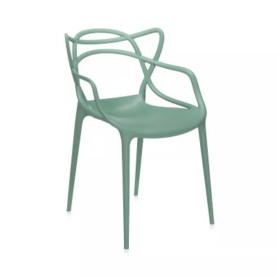 China Adjustable (other) 2023 Hot Sale China Wholesale New Modern design Stackable Full PP Dining Plastic Chair With Armrest for sale