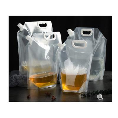 China Portable Water Storage Bag 5L Stand Up Pouch Wine Beer Bag Soft Drinking Water Collapsible Bag With Spout Filling Machine for sale