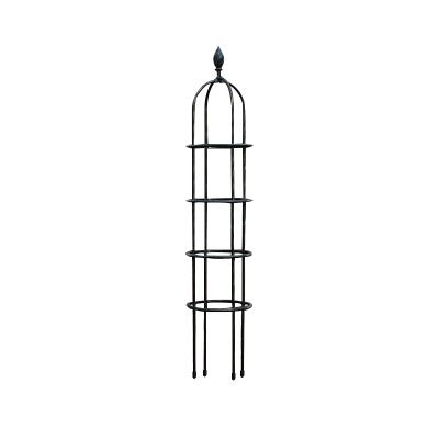 China Easily Assembled Clematis Shelf Flower Stand Metal Plastic Coated Tower Around Garden Obelisk Trellis for sale