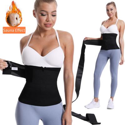 China 2022 Hot Wholesale Antibacterial Gym Sports Fitness Slimming Belt Wrap Waist Trainer Bandage Women Body Belly Sweat Shaper Belt for sale