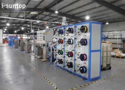 China 12-24 Cores Single Mode And Multimode Fiber Optic Cable Secondary Coating Production Line for sale